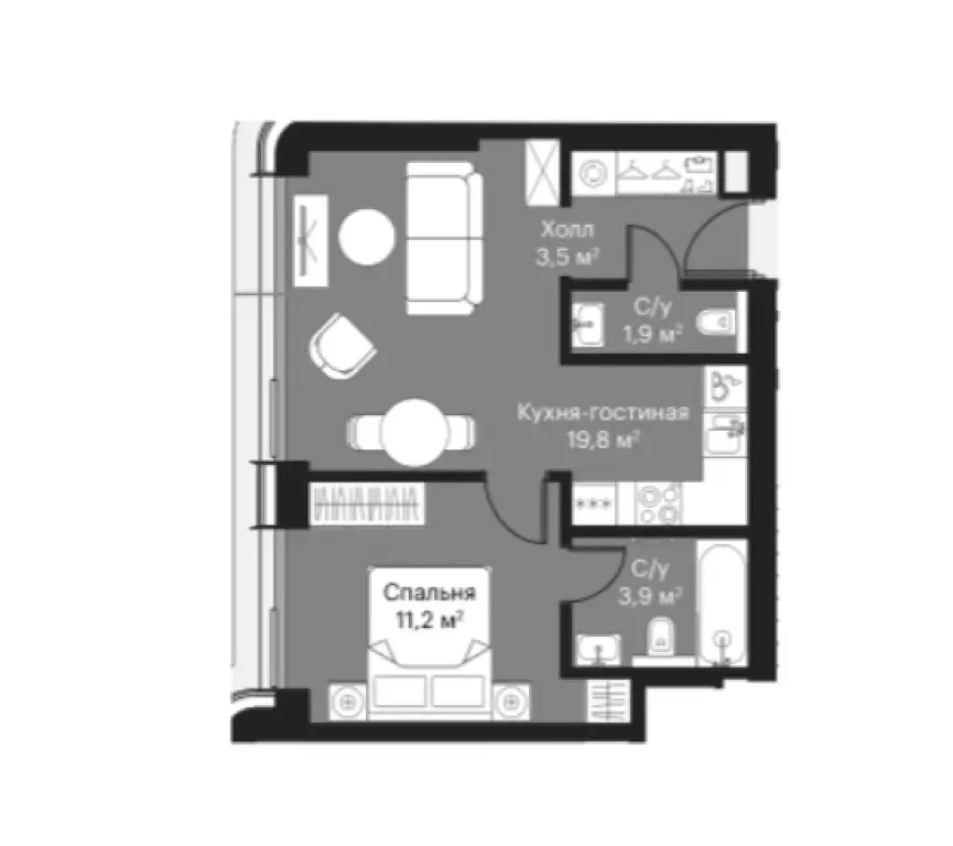 ЖК «Сити Бей». Продажа квартир с отделкой - 2Е-к.кв.