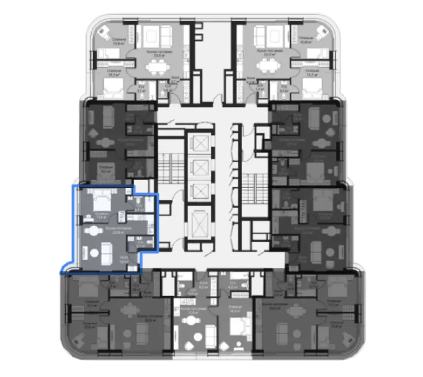 ЖК «Сити Бей». Продажа квартир с отделкой White Box 2Е-к.кв.