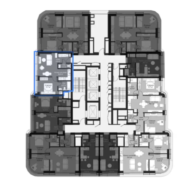 ЖК «Сити Бей». Продажа квартир с отделкой - 2Е-к.кв.