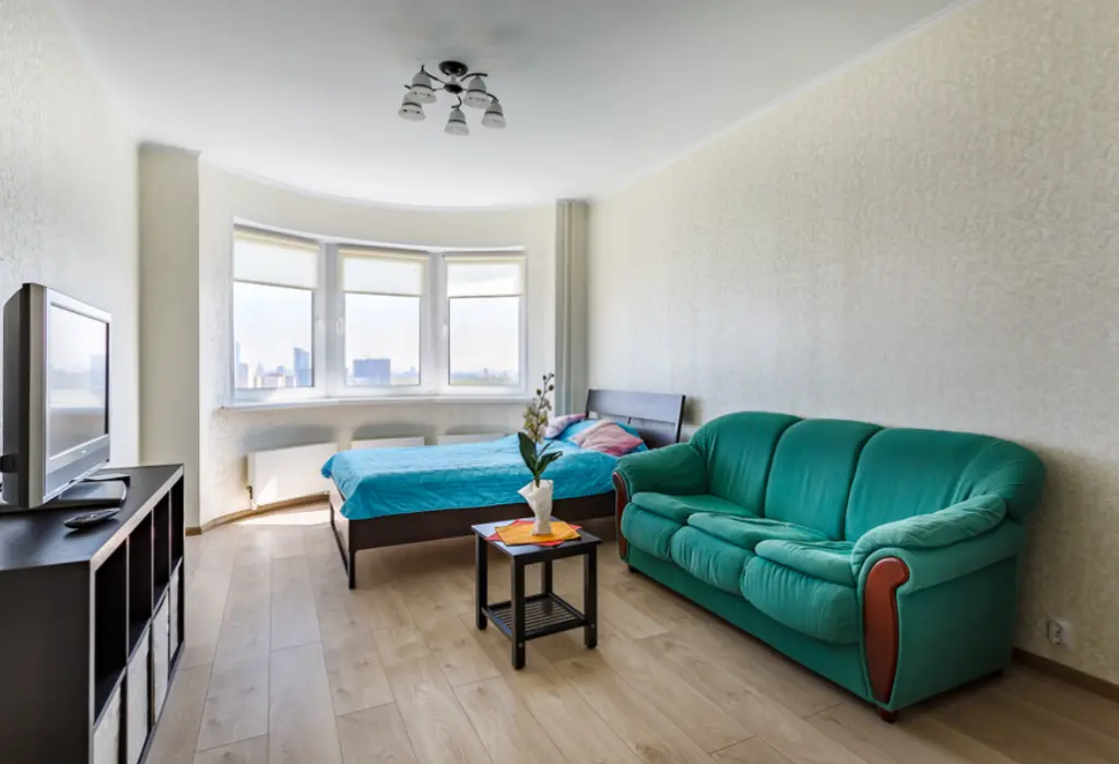 Квартира 40 м², 1 комната, 2 кровати