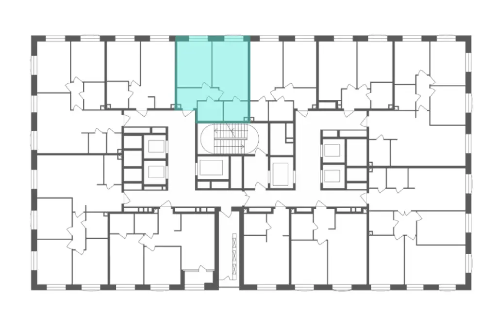 1 комнатная квартира 45.3 м2, 6 этаж