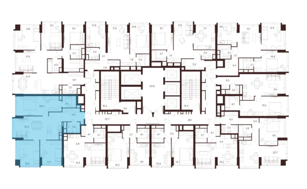 3-комн. квартира, 80.50 м2, 28 этаж - ЖК Indy Towers