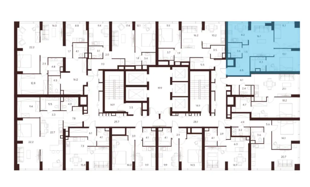 3-комн. квартира, 65.00 м2, 3 этаж - ЖК Indy Towers