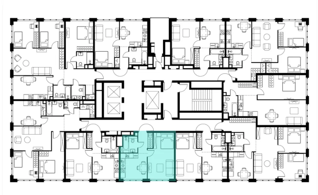 1-комн. квартира, 35.90 м2, 15 этаж - Левел Южнопортовая