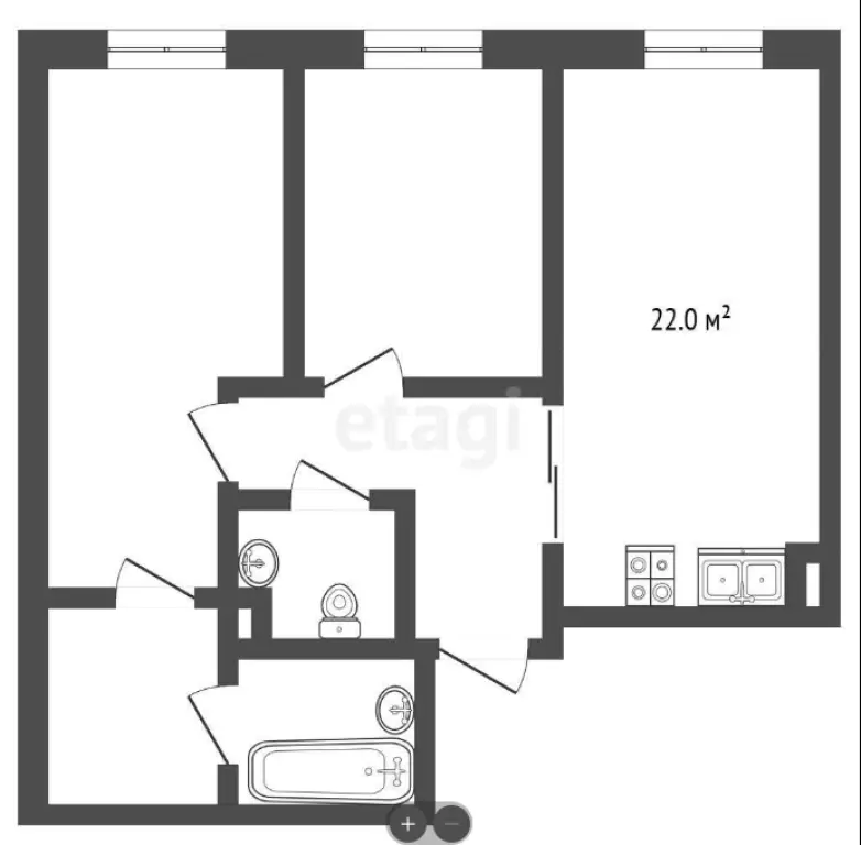 2-комн. квартира, 72м², 5/12 этаж