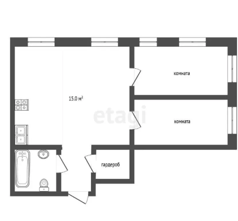 3-комн. квартира, 68.5м², 2/32 этаж