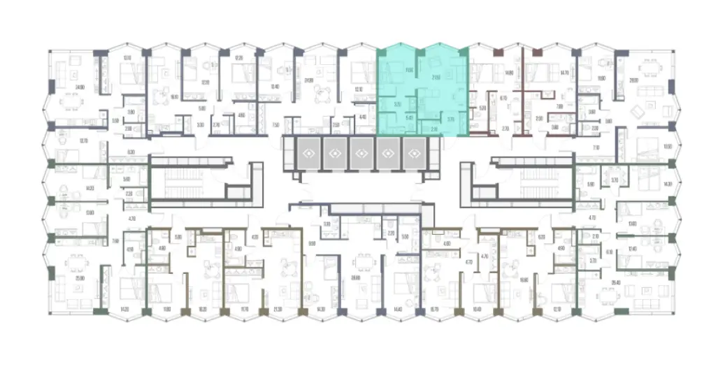 1-комн. квартира, 47.90 м2, 16 этаж