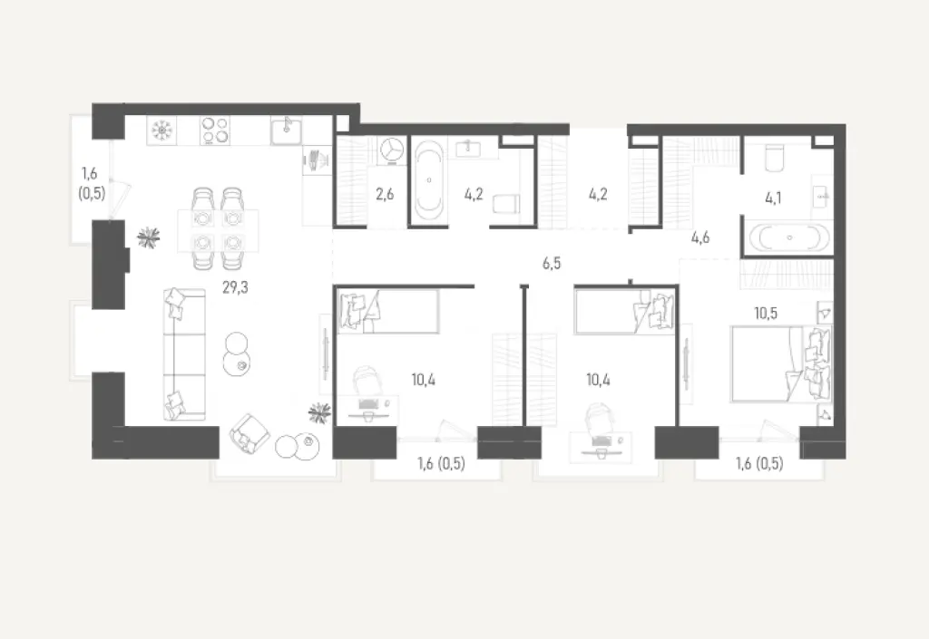 Просторная 3-комнатная квартира 88,3 м² в ЖК «Обручева 27». Бизнес-класс в сердце ЮЗАО.
