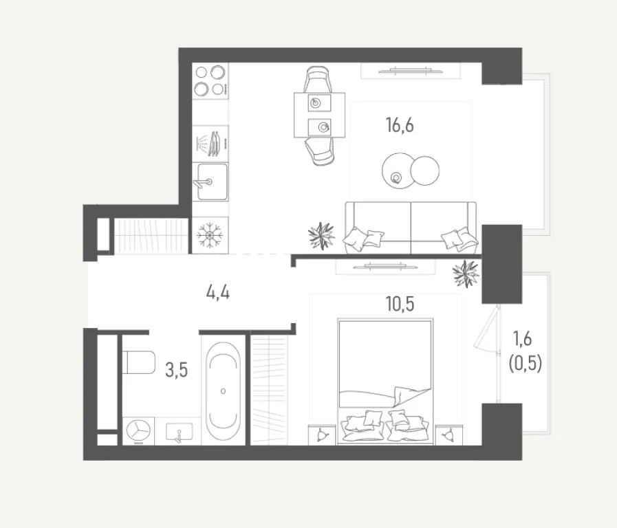 1-комнатная квартира 35.5 м² в ЖК «Обручева 27» (ЮЗАО) — Бизнес-класс для семьи от застройщика