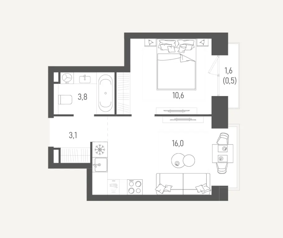 Купить 1-комнатную квартиру 34 м² в ЖК Обручева 27 (ЮЗАО) | Без отделки, вид на восток