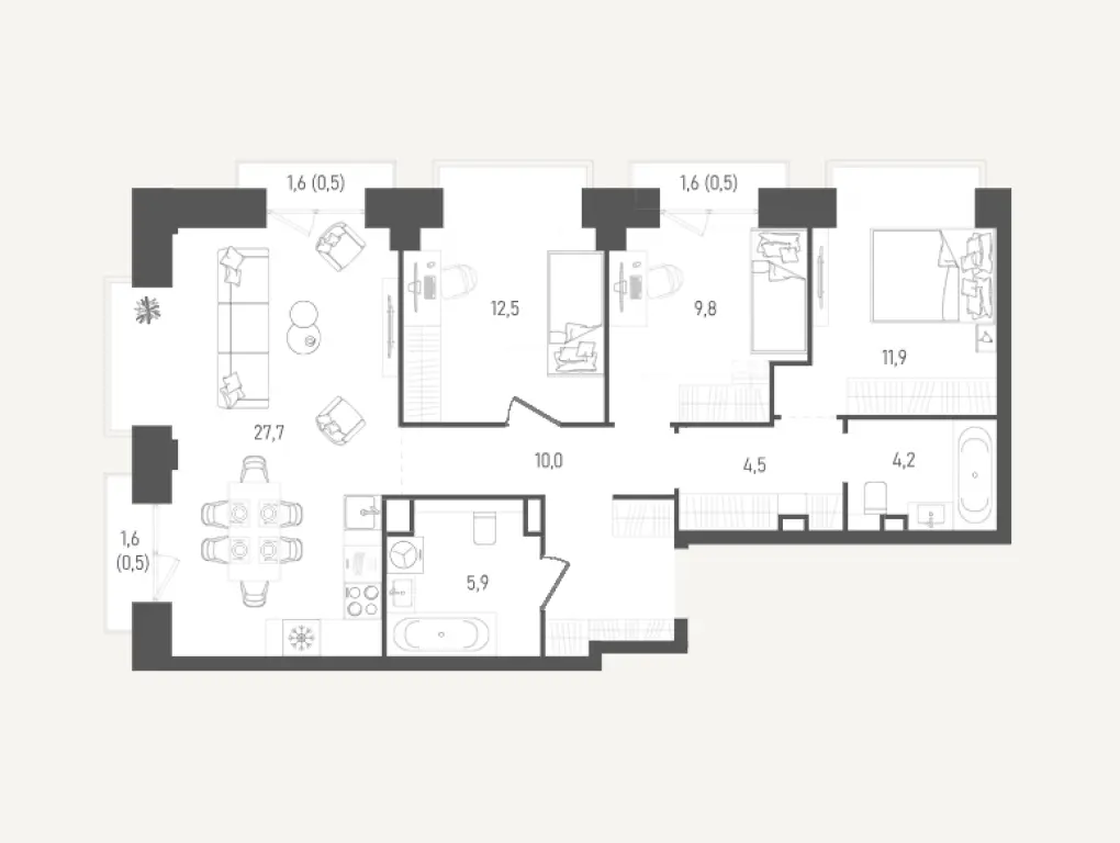 Просторная 3-комнатная квартира 88 м² в ЖК «Обручева 27». Бизнес-класс в ЮЗАО от застройщика