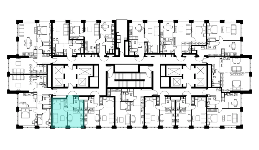 1-комн. квартира, 33.60 м2, 8 этаж - Левел Южнопортовая