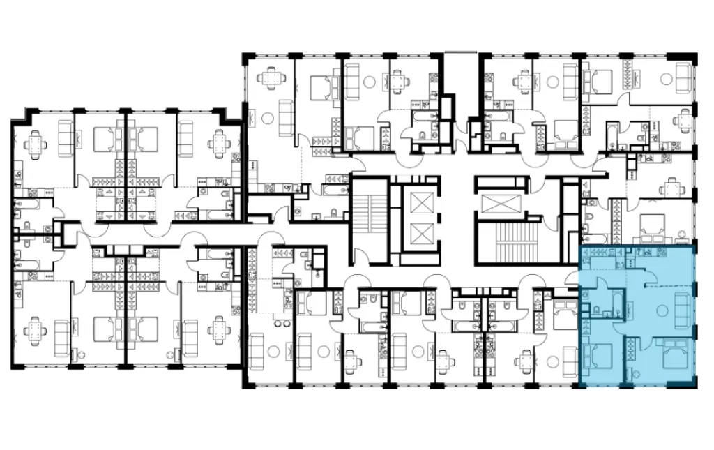 3-комн. квартира, 62.10 м2, 3 этаж - Левел Южнопортовая