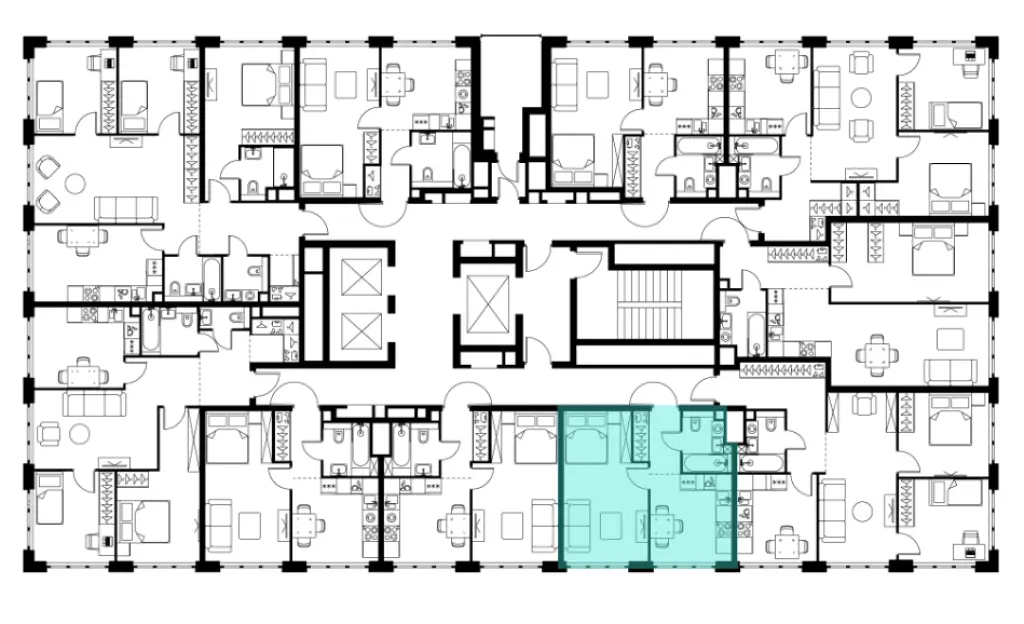 1-комн. квартира, 35.20 м2, 17 этаж - Левел Южнопортовая