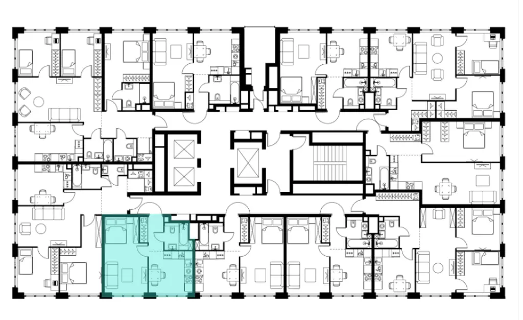 1-комн. квартира, 35.40 м2, 10 этаж - Левел Южнопортовая