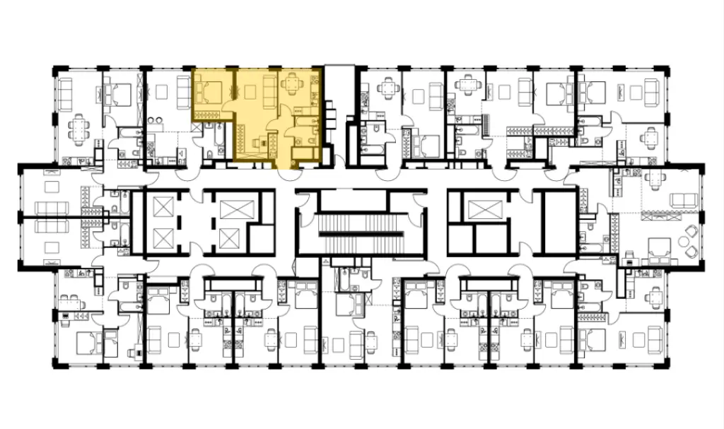 2-комн. квартира, 45.90 м2, 14 этаж - Левел Южнопортовая