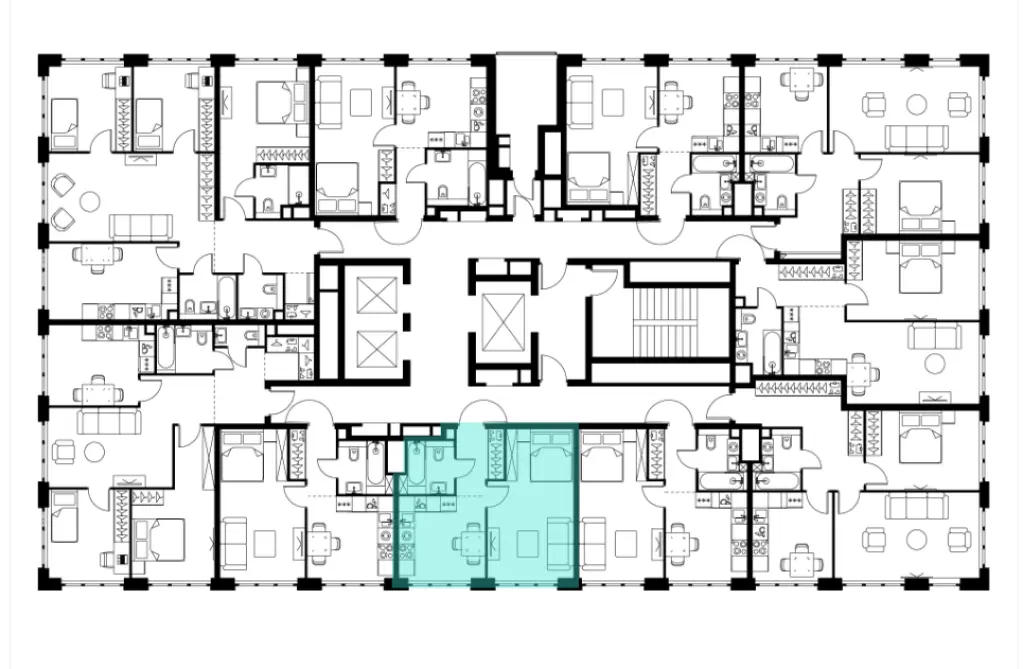 1-комн. квартира, 35.70 м2, 6 этаж - Левел Южнопортовая