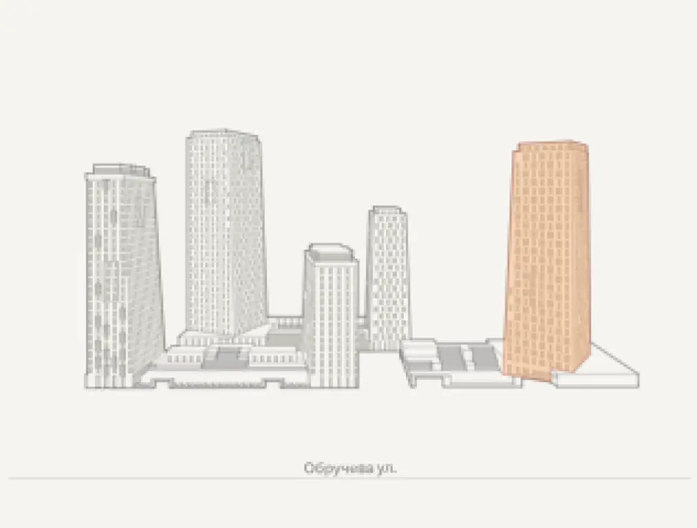 1-комнатная квартира 43.3 м² с панорамным видом на запад в ЖК «Обручева 27» (ЮЗАО)