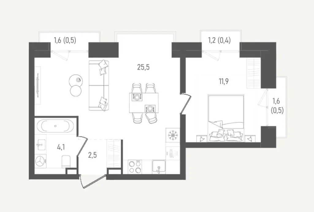Квартира 45.4 м² в ЖК «Обручева 27» от застройщика Форма — ЮЗАО, Москва