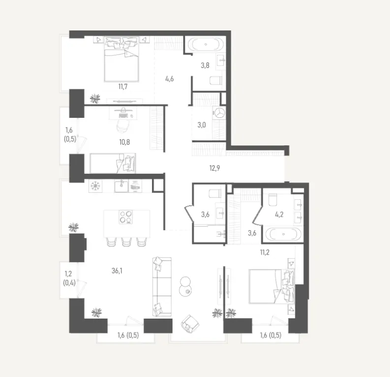 Продажа 3-комнатной квартиры 107.4 м² в ЖК «Обручева 27» (ЮЗАО) | Бизнес-класс от застройщика Форма