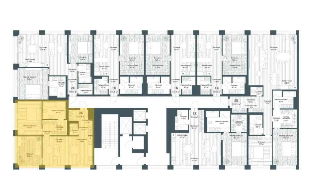 2-комн. квартира, 85.80 м2, 6 этаж - ЖКOPUS (Опус)