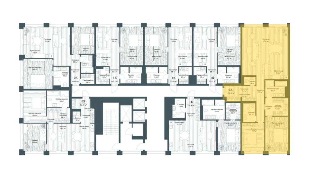 2-комн. квартира, 126.70 м2, 3 этаж - Клубный дом OPUS (Опус)