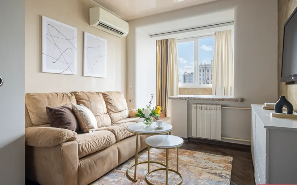 Квартира 35 м², 1 комната, 2 кровати