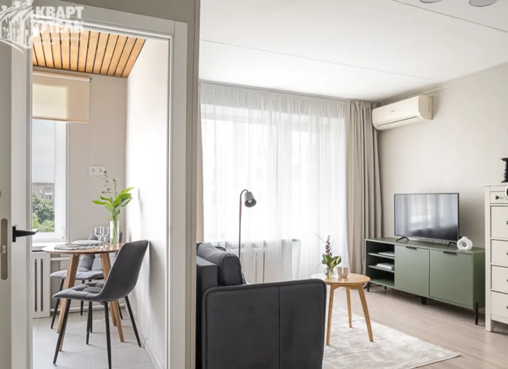 Квартира 33 м², 1 комната, 2 кровати