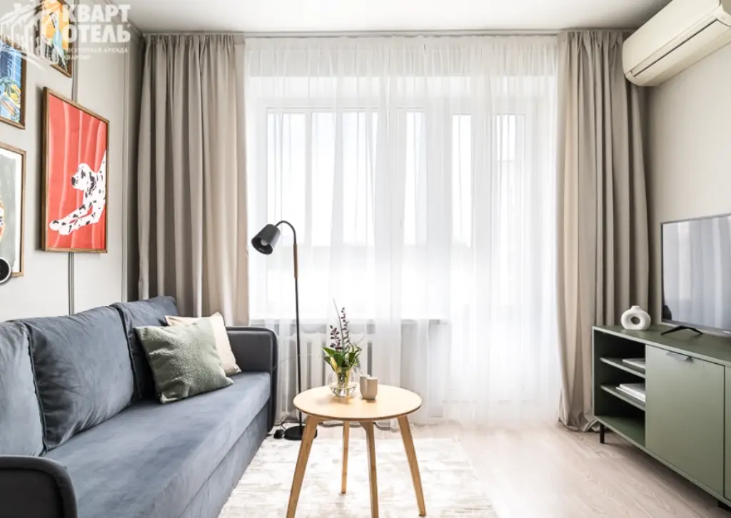 Квартира 33 м², 1 комната, 2 кровати