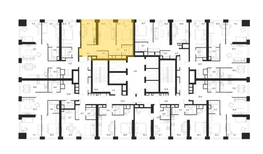 2-комн. квартира, 51.80 м2, 22 этаж - ЖК Indy Towers (Инди Тауэрс)