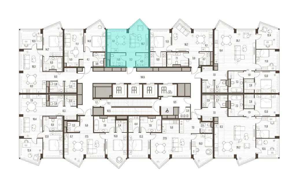 1-комн. квартира, 38.40 м2, 26 этаж - ЖК High Life (Хай Лайф)