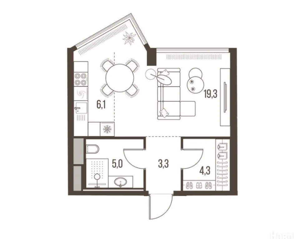 1-комн. квартира, 38.00 м2, 23 этаж - ЖК High Life (Хай Лайф)