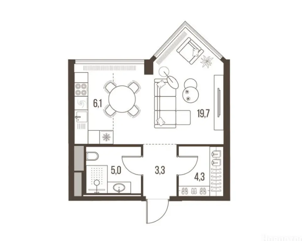 1-комн. квартира, 38.40 м2, 26 этаж - ЖК High Life (Хай Лайф)