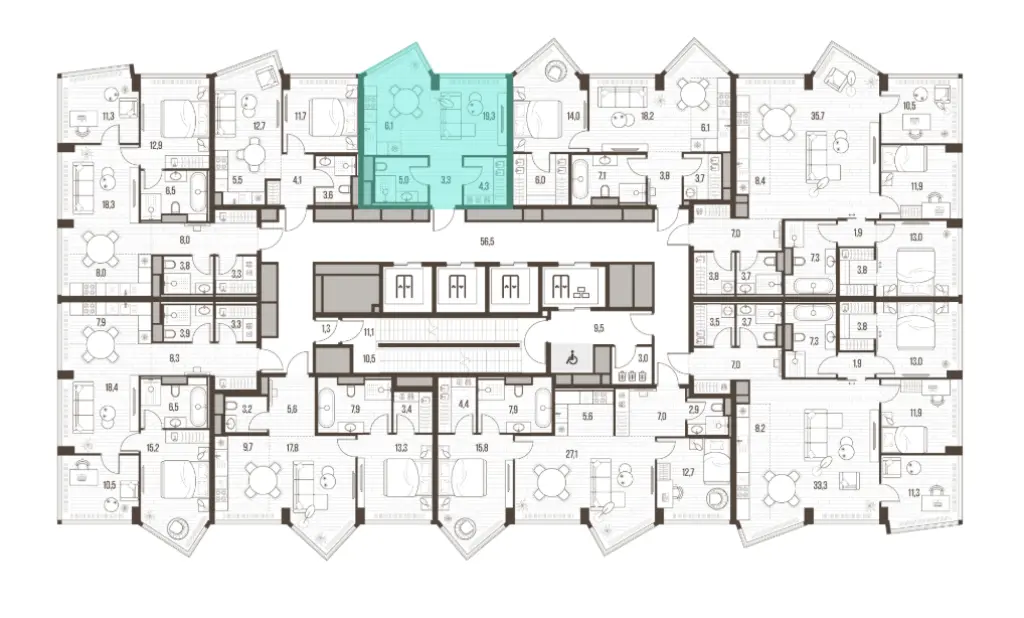 1-комн. квартира, 38.00 м2, 23 этаж - ЖК High Life (Хай Лайф)