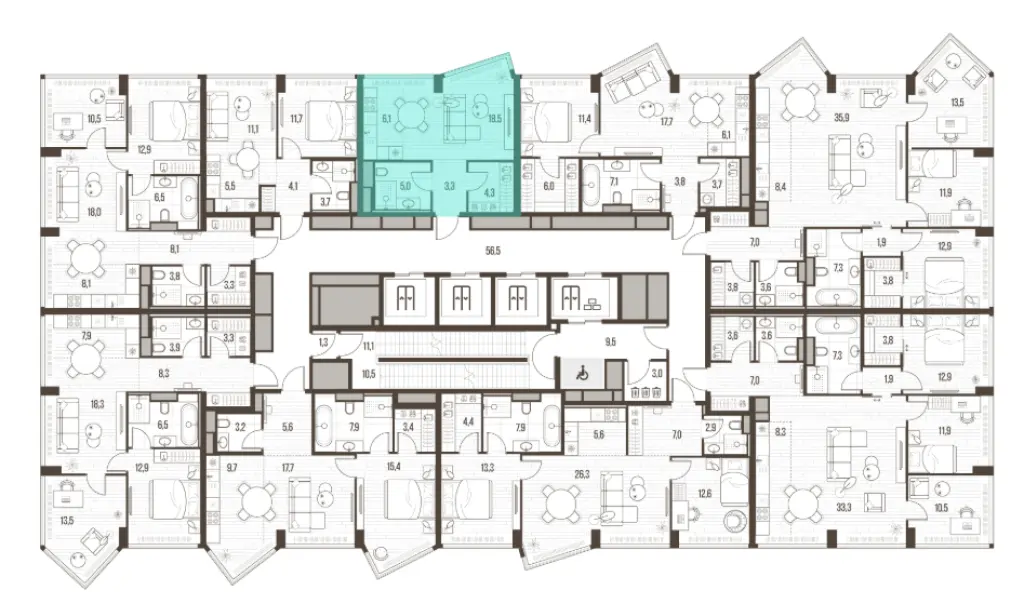 1-комн. квартира, 37.20 м2, 16 этаж - ЖК High Life (Хай Лайф)
