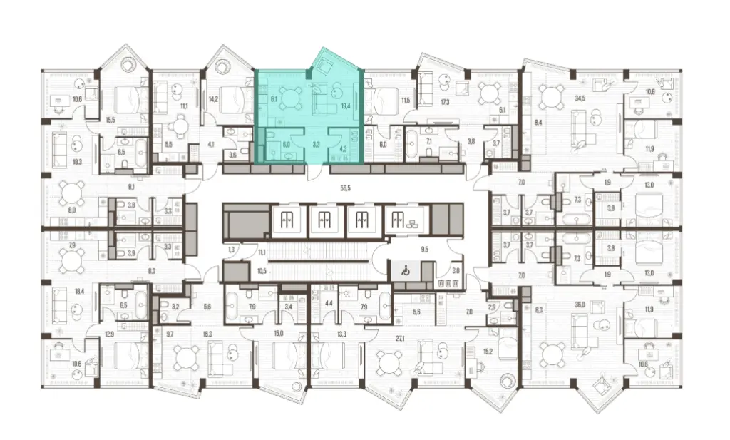 1-комн. квартира, 38.10 м2, 34 этаж - ЖК High Life (Хай Лайф)