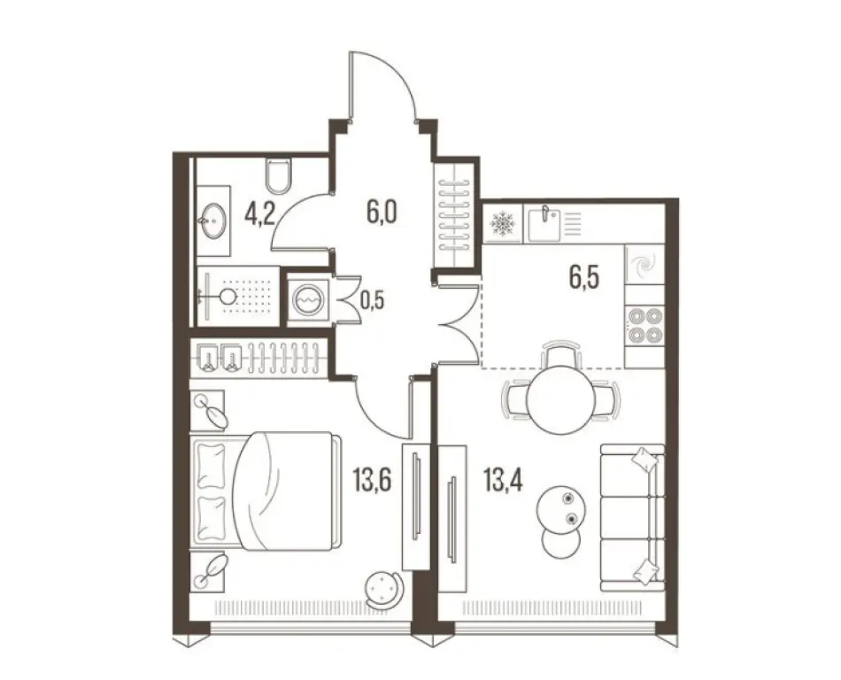 2-комн. квартира, 44.20 м2, 5 этаж - ЖК High Life (Хай Лайф)
