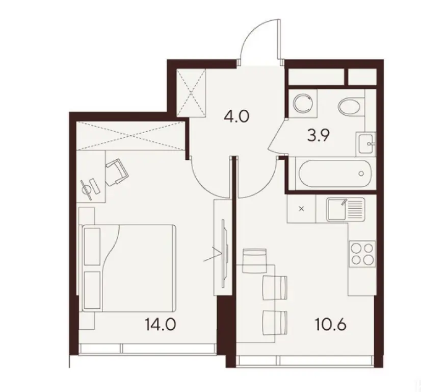 1-комн. квартира, 32.50 м2, 18 этаж - ЖК Indy Towers (Инди Тауэрс)