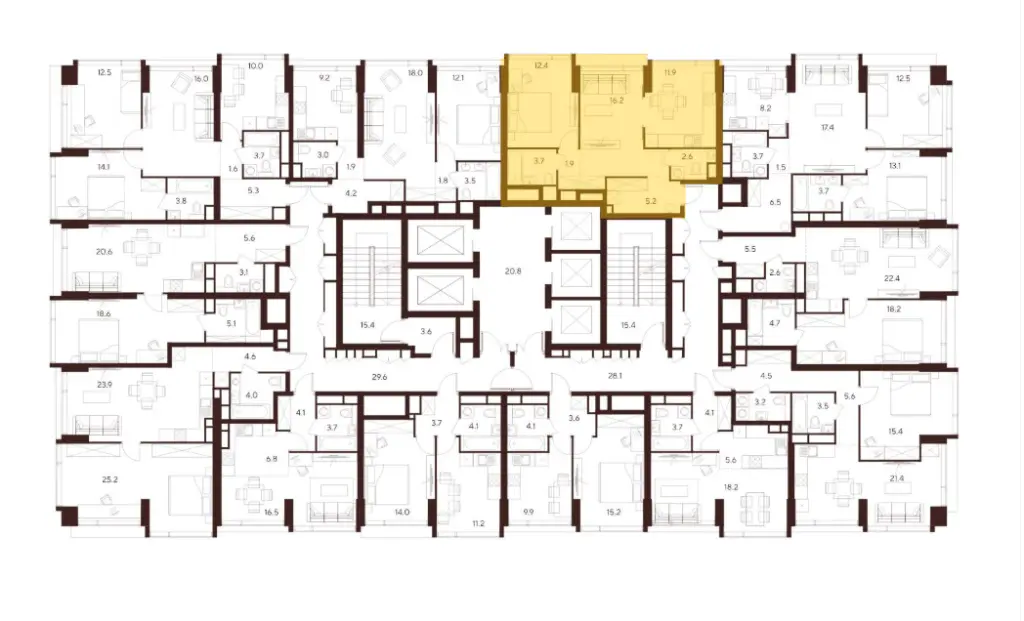 2-комн. квартира, 53.90 м2, 25 этаж - ЖК Indy Towers (Инди Тауэрс)