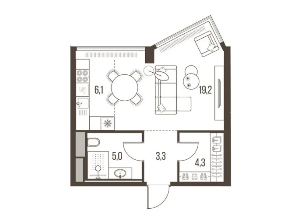 1-комн. квартира, 37.90 м2, 20 этаж -ЖК High Life (Хай Лайф)
