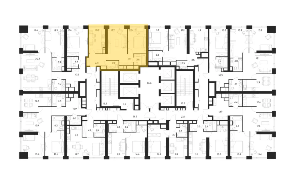 2-комн. квартира, 55.70 м2, 34 этаж - ЖК Indy Towers (Инди Тауэрс)