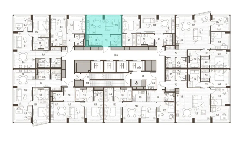 1-комн. квартира, 35.70 м2, 5 этаж - ЖК High Life (Хай Лайф)