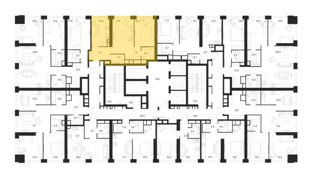 2-комн. квартира, 54.70 м2, 14 этаж - ЖК Indy Towers (Инди Тауэрс)