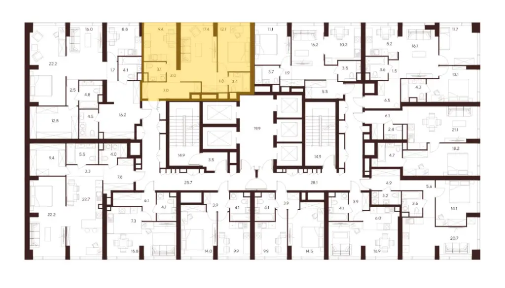 2-комн. квартира, 56.20 м2, 3 этаж - ЖК Indy Towers (Инди Тауэрс)