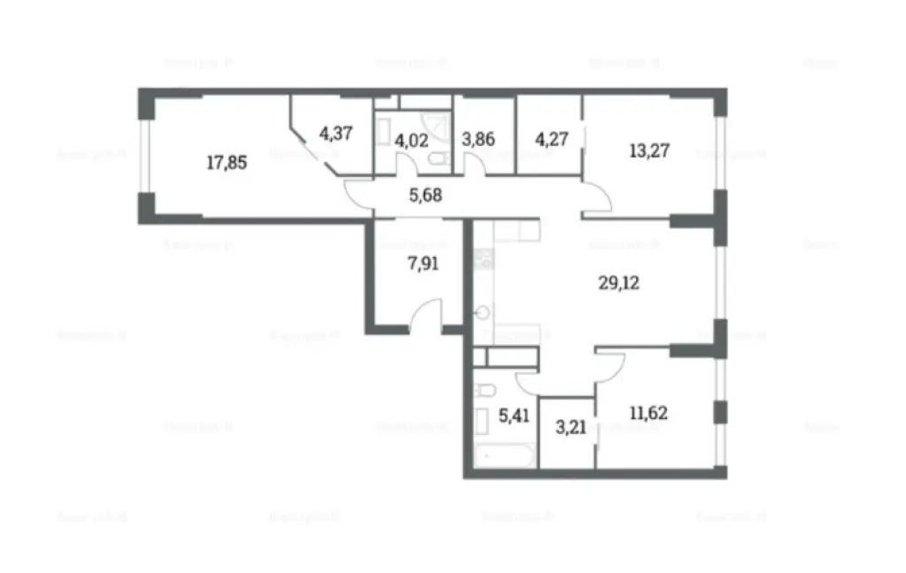 3-комн. квартира, 110.26 м2, 4 этаж - HEADLINER (Хедлайнер)