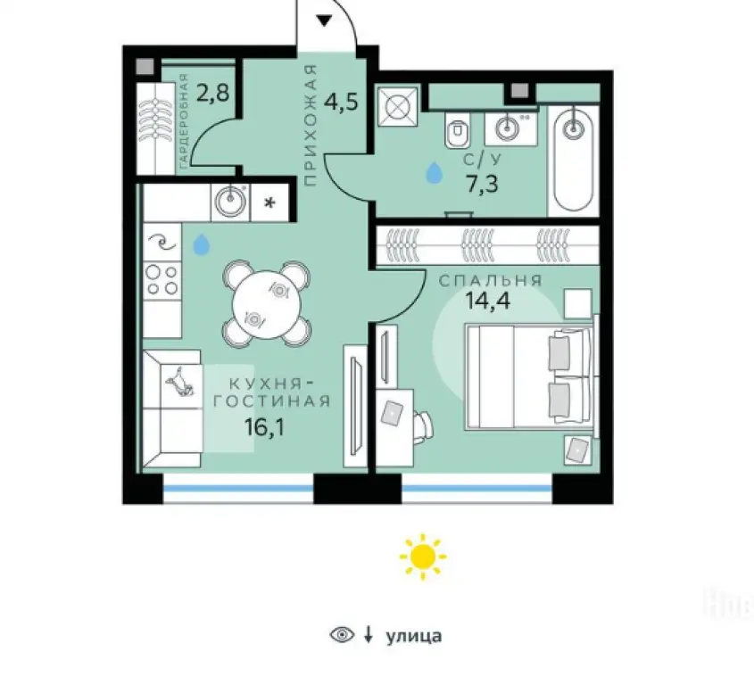 Уютная 1-комнатная квартира в престижном ЖК «СберСити» (Кунцево)