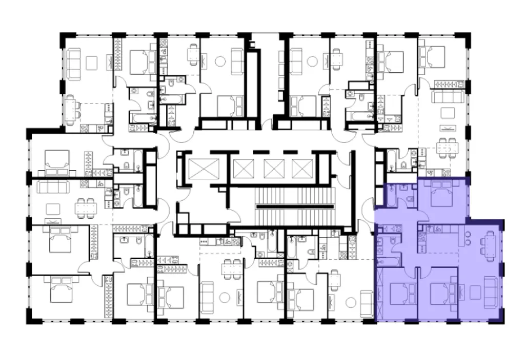 4-комн. квартира, 81.00 м2, 46 этаж - Левел Южнопортовая