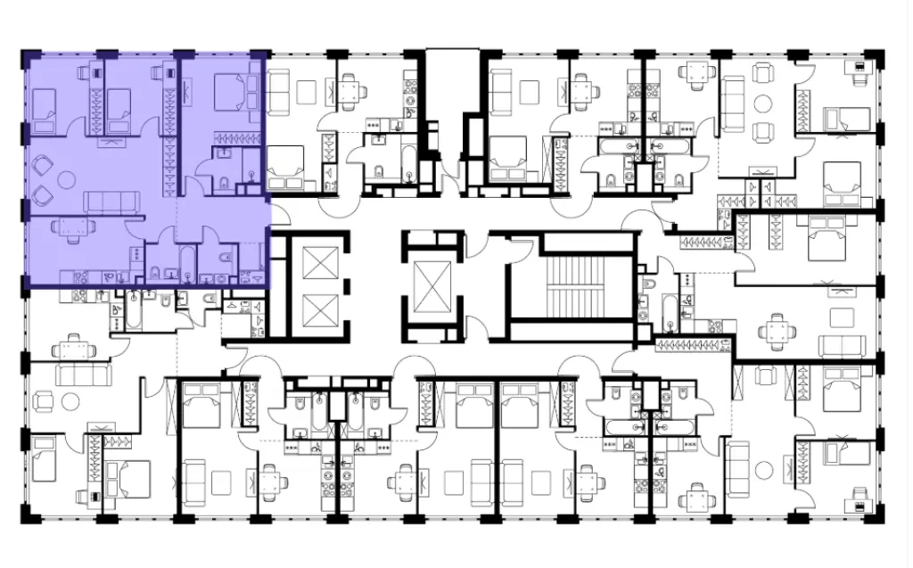 4-комн. квартира, 92.30 м2, 14 этаж - Левел Южнопортовая